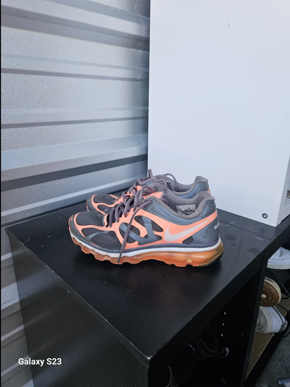Nike Air Max+ 2012 Women’s 7 Dark Grey Coral Orange Running Shoes